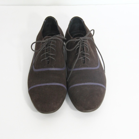 Bugatchi Mens Oxford sz 8.5 Leather Cap Toe Dress Shoes Oxford Derby Work